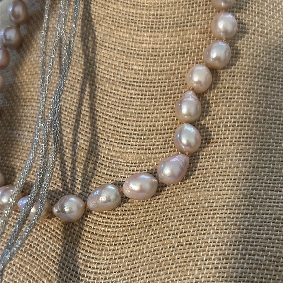Chan Luu Pearl Necklace with Silver Tassels - Picture 8 of 10